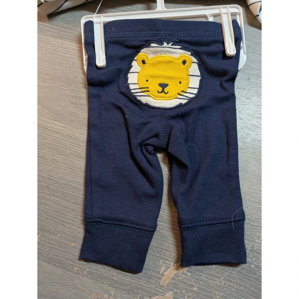 Carters Baby Boys 3-Piece Lion Bodysuit and Pants Set Yellow Navy Blue